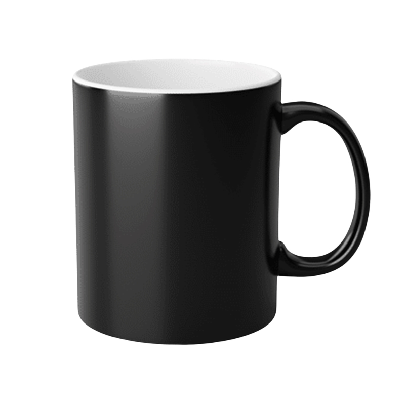 Heat Sensitive Color Changing Ceramic Black Mug-11oz