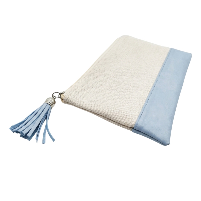 Sublimation Blank Cosmetic Bags, Blue PU