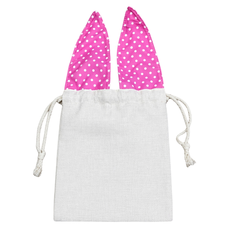 Polyester Sublimation Blank Bag with Pink Bunny Ears