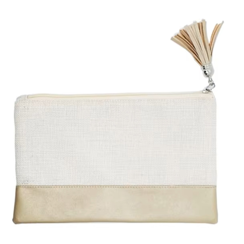 Sublimation Blank Cosmetic Bags, Gold PU