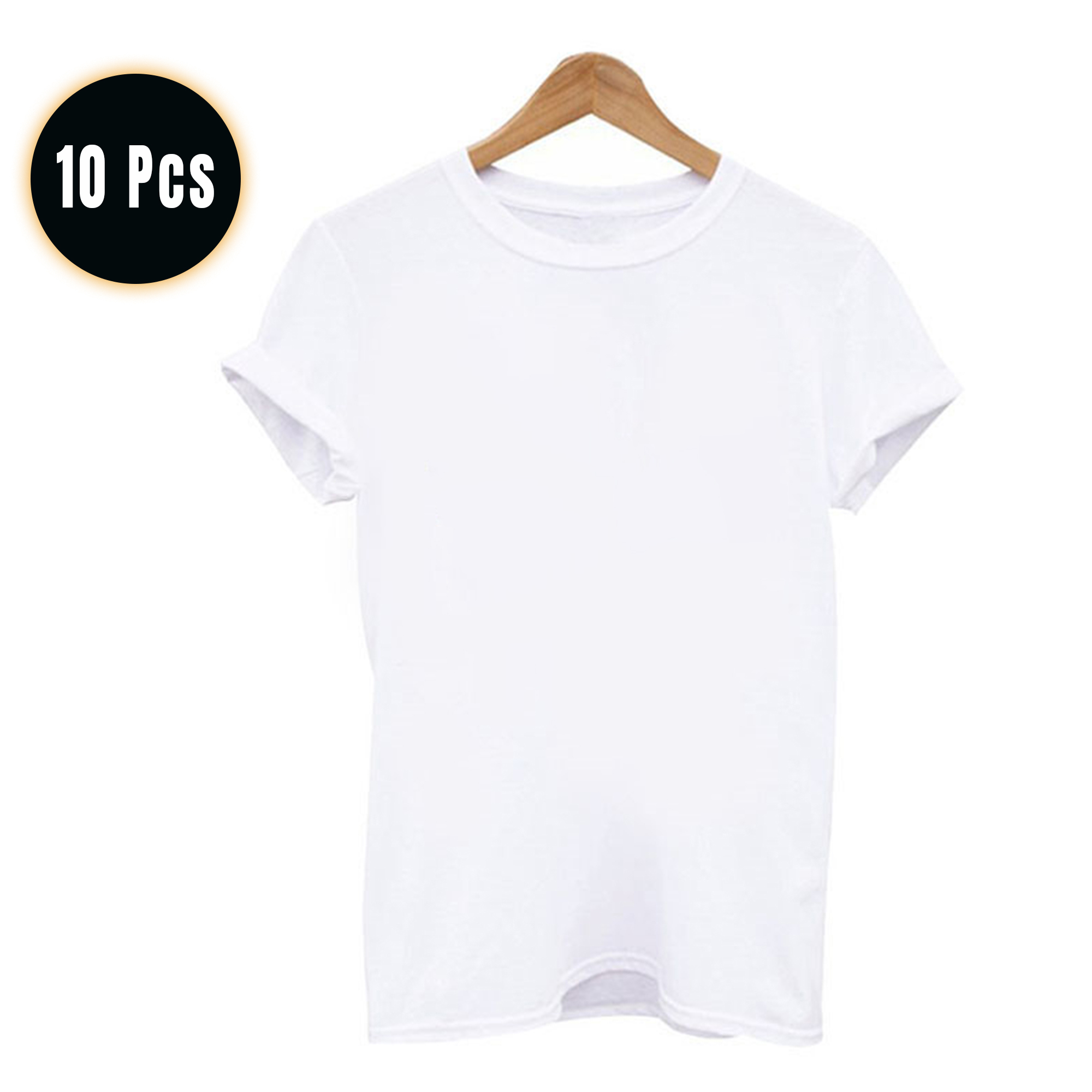10Pcs White Sublimation T-Shirts for Adults