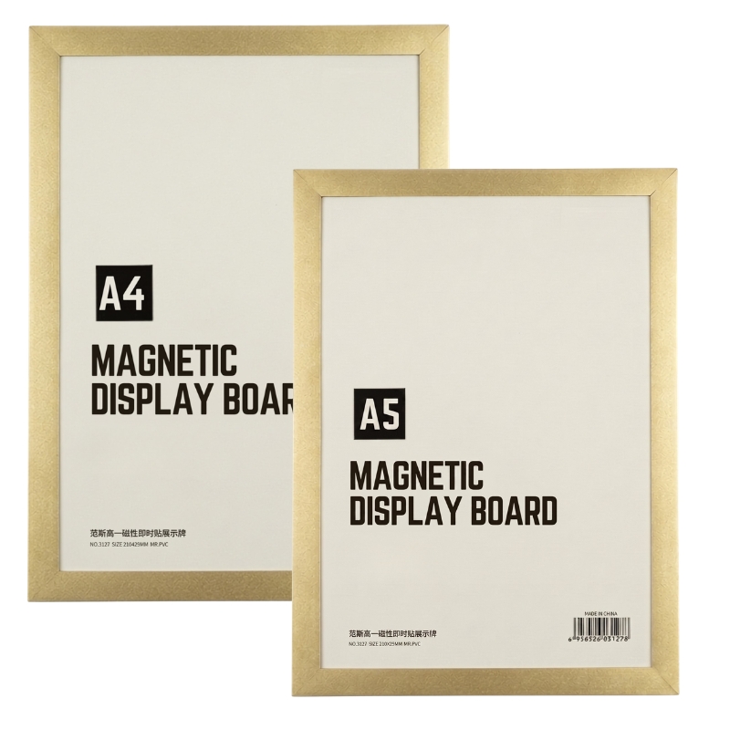 Magnetic Display Board & Document Holder-Gold