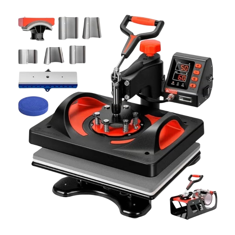 11-in-1 Combo Heat Press Machine, Professional Digital Sublimation Transfer Printer with LCD Temperature & Timer Controller