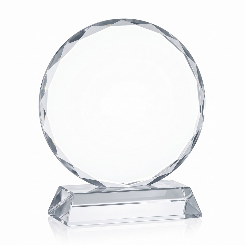 Sublimation Glass Round Shaped Photo Frame with Base