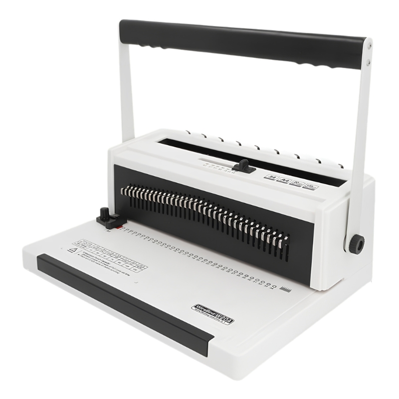 34-Hole Wire Binding Machine, 3:1 Pitch Spiral Coil Twin Loop Wire Binder