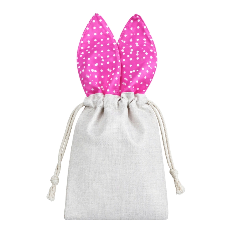 Polyester Sublimation Blank Bag with Pink Bunny Ears - Gallery