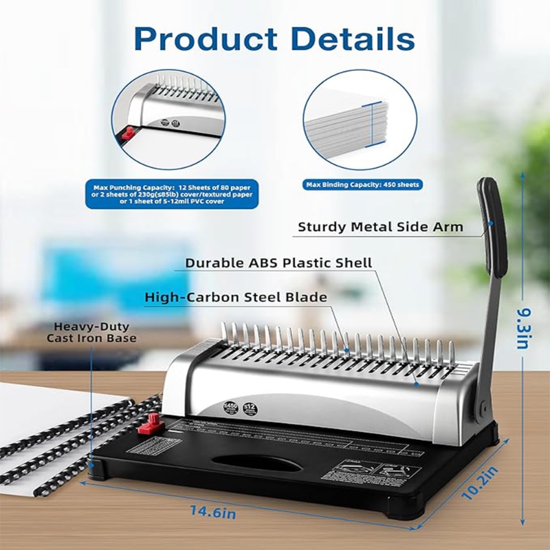 21-Hole Comb Plastic Binding Machine,A4 - Gallery