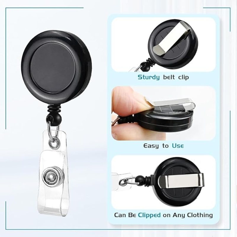 Retractable Badge Reel Holder with Sturdy Belt Clip - Gallery