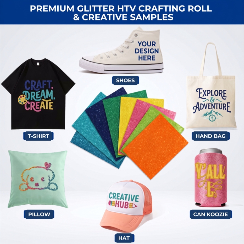 Glitter Heat Transfer Vinyl Roll - Gallery