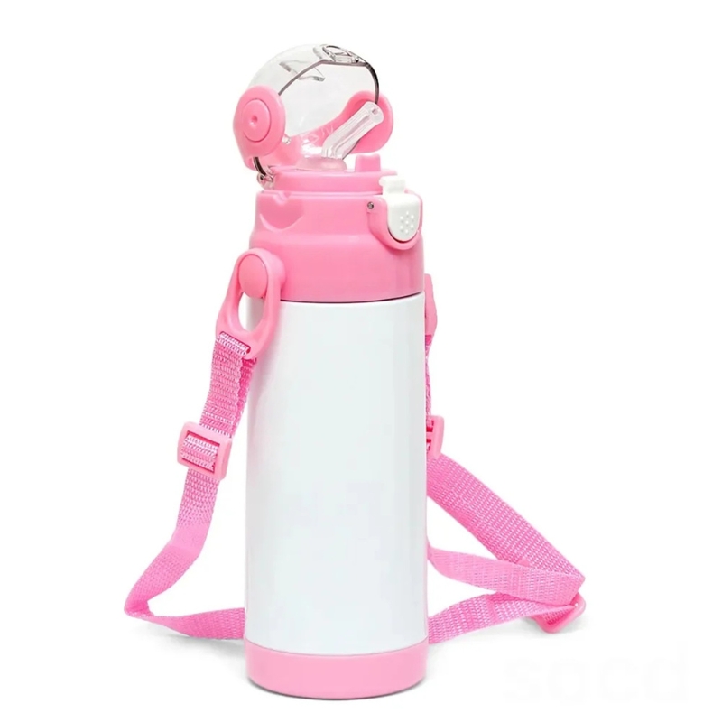 Sublimation Kids Water Bottle – Stainless Steel Double Wall Vacuum Insulated Flask with Straw Lid - Gallery