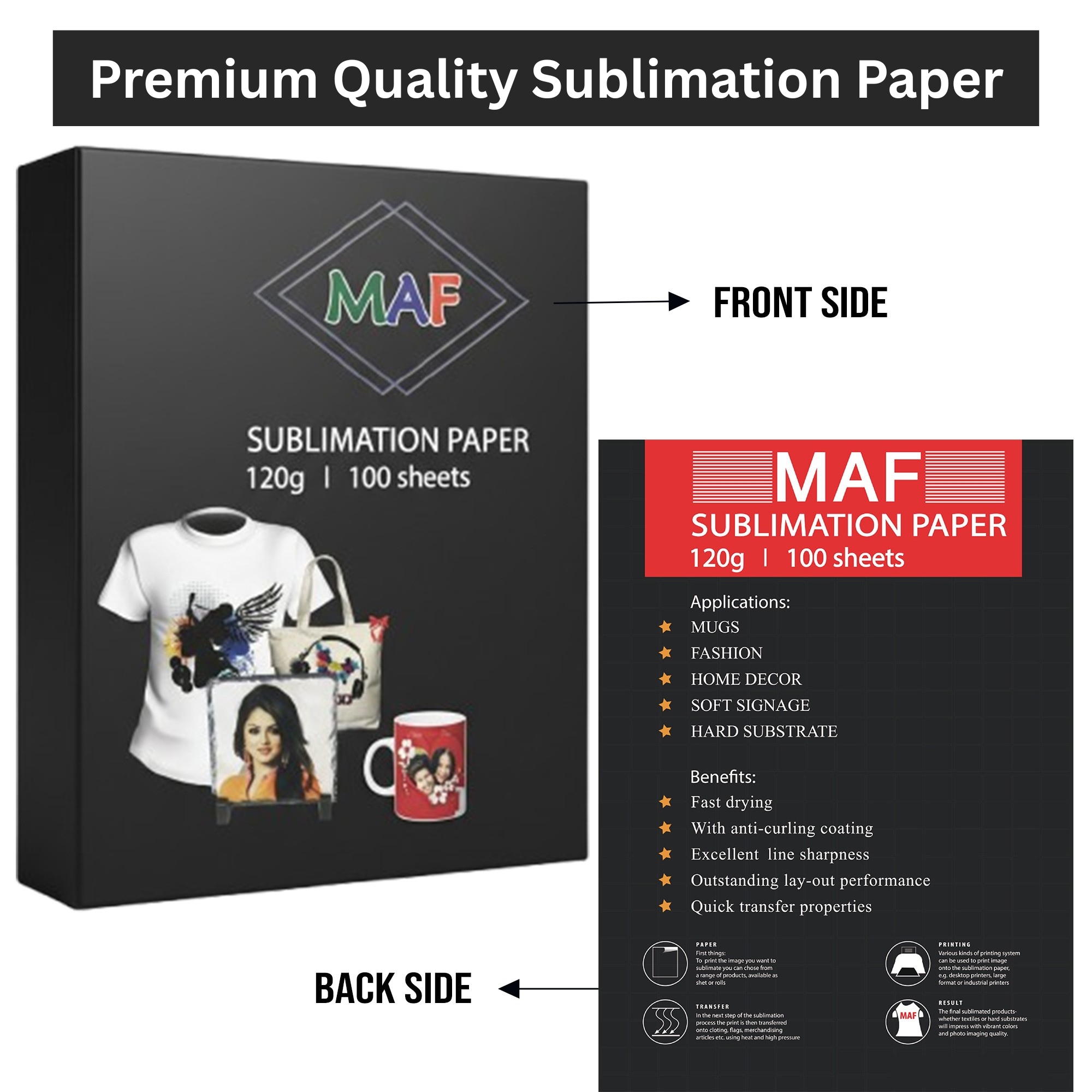 A4 Sublimation Paper 120 GSM – 100 Sheets, High Transfer Rate, Compatible with Sublimation & Inkjet Printers - Gallery
