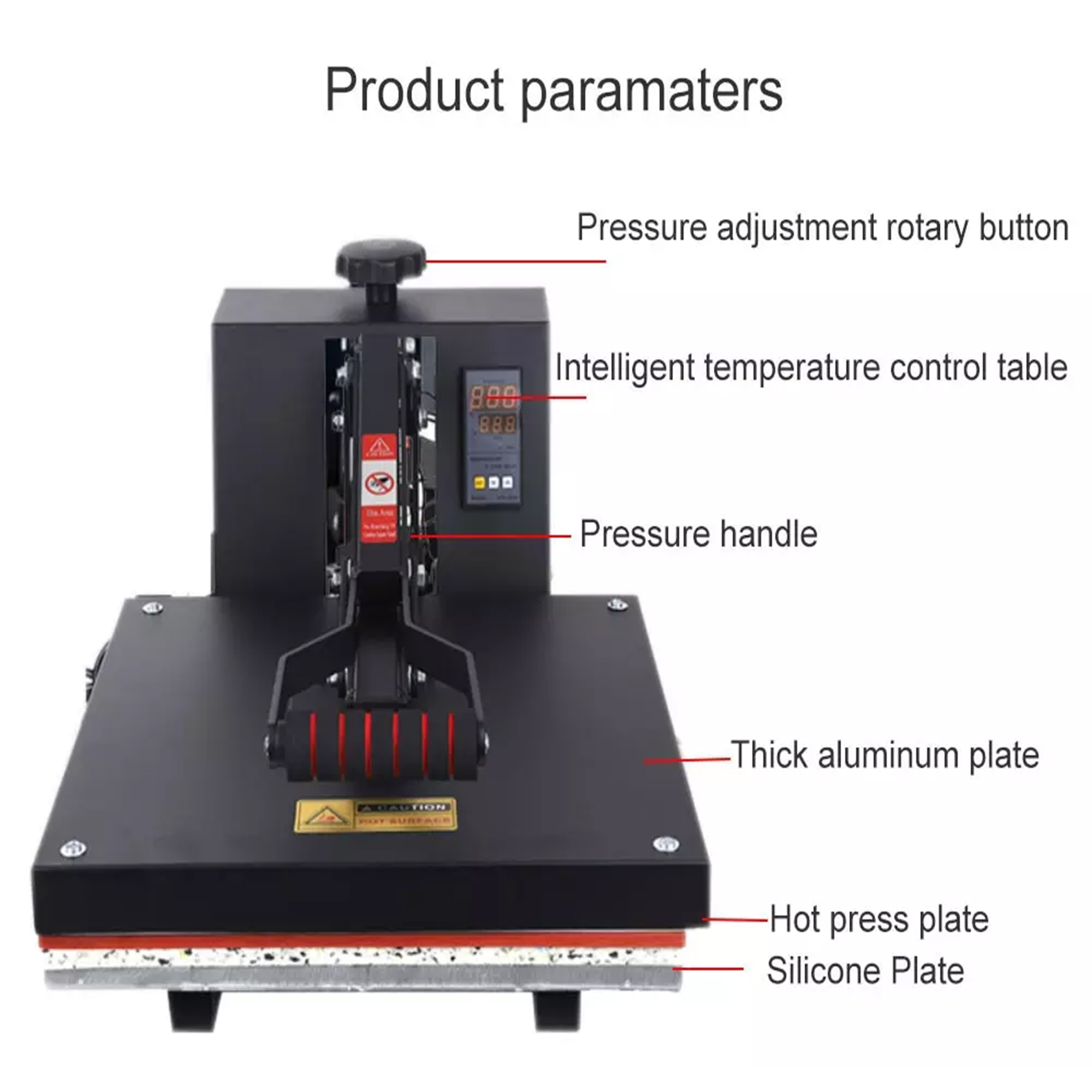 38x38 cm Sublimation Heat Press Machine BLACK - Gallery