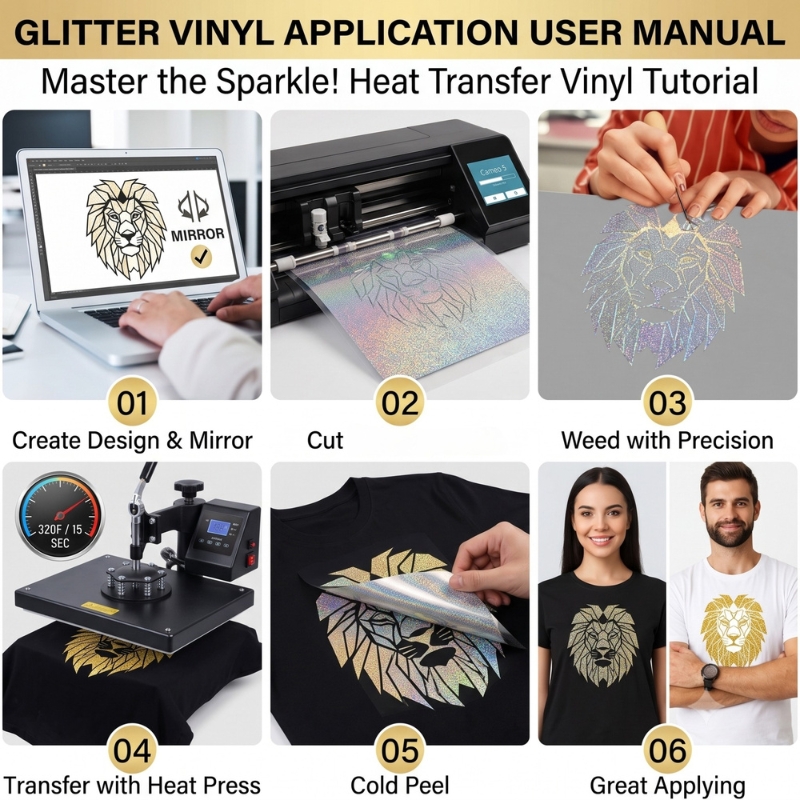 Glitter Heat Transfer Vinyl Roll - Gallery