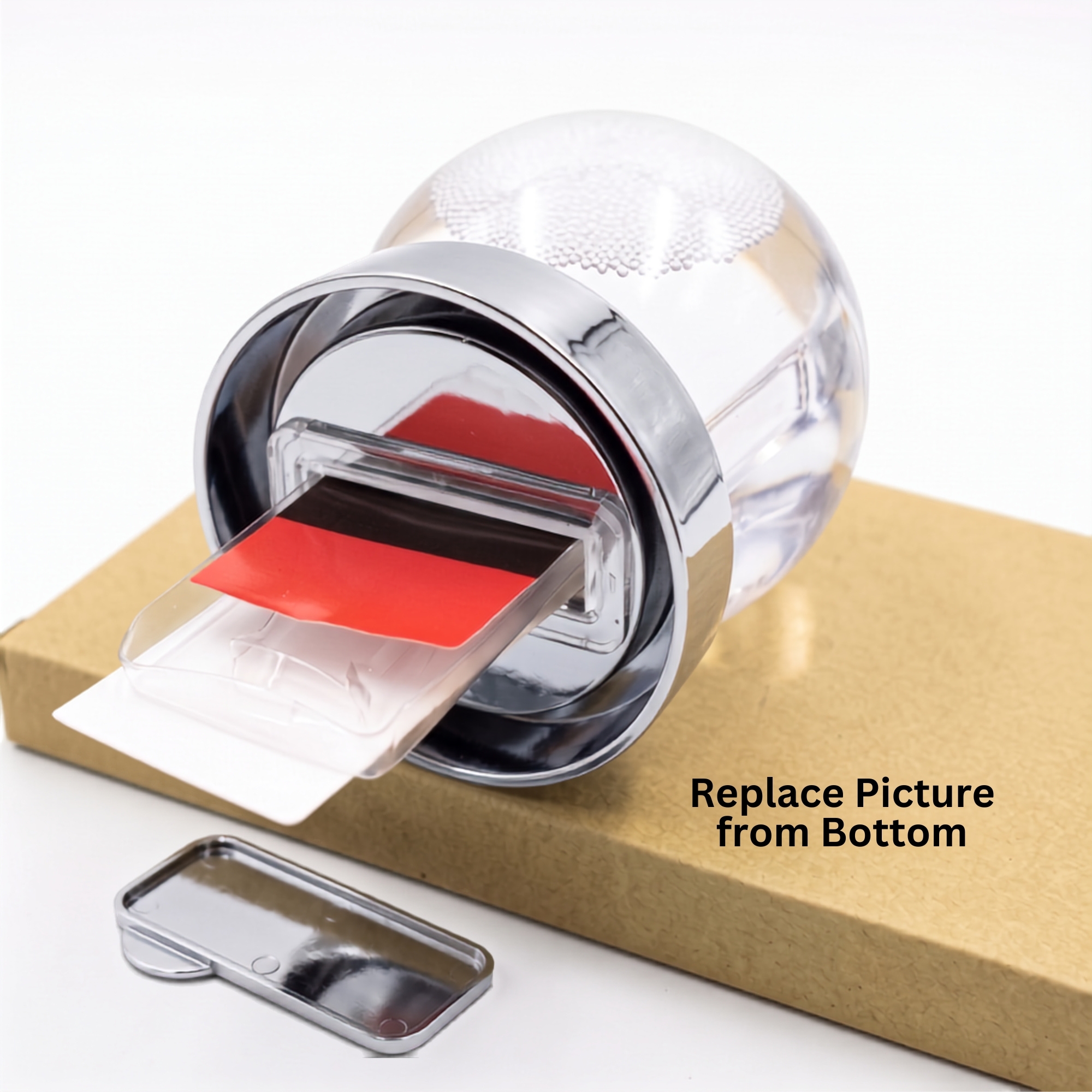 2-Photo Sphere Snow Globe with Black Base / Silver Base - Gallery