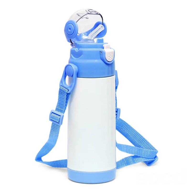 Sublimation Kids Water Bottle – Stainless Steel Double Wall Vacuum Insulated Flask with Straw Lid - Gallery