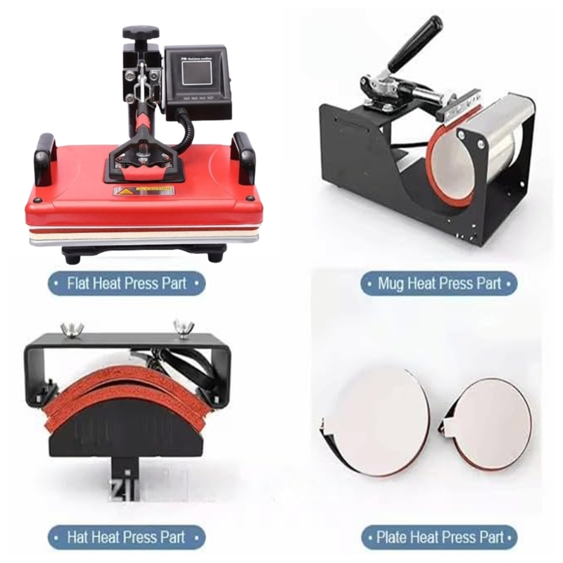 7 in 1 Combo Digital Heat Press Machine 12x15 Inch, 360° Swing Away Digital Sublimation Heat Transfer Printer for T Shirts/ Mugs/ Caps/ Hats/ Plates/Phone Cases & Bags. - Gallery