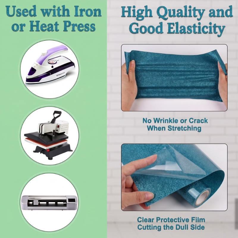 Glitter Heat Transfer Vinyl Roll - Gallery