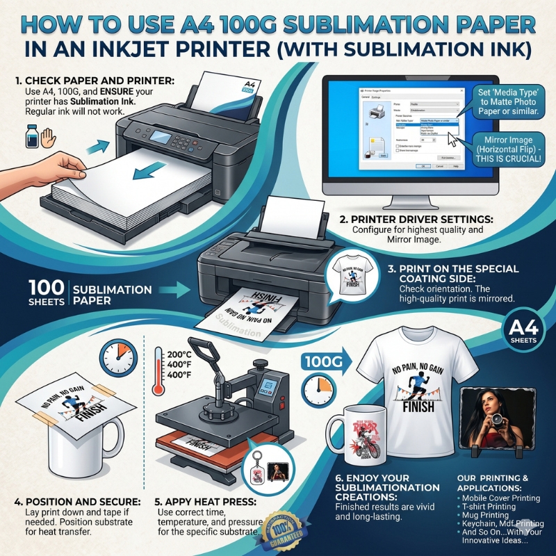A4 Sublimation Paper 100G, 100 Sheets - Gallery