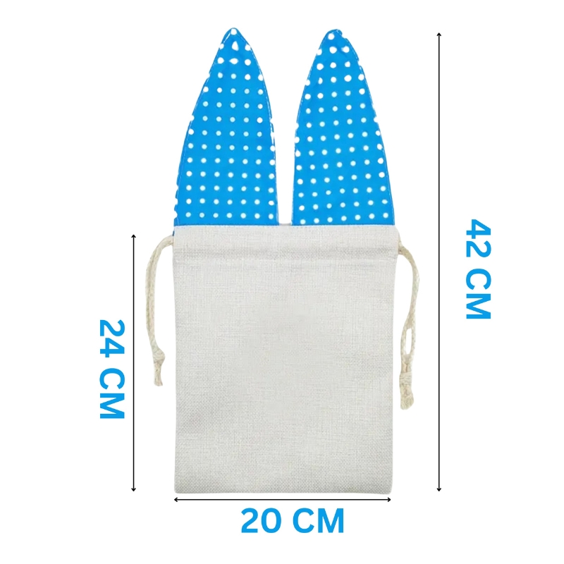 Polyester Sublimation Blank Bag with Blue Bunny Ears - Gallery