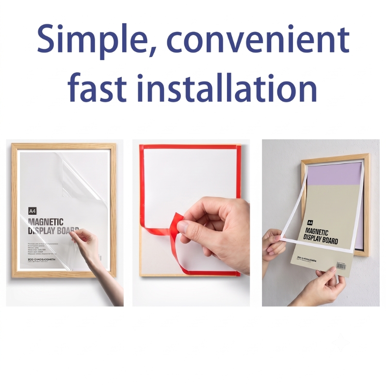 A4 Magnetic Display Board with Natural Wood Frame - Gallery