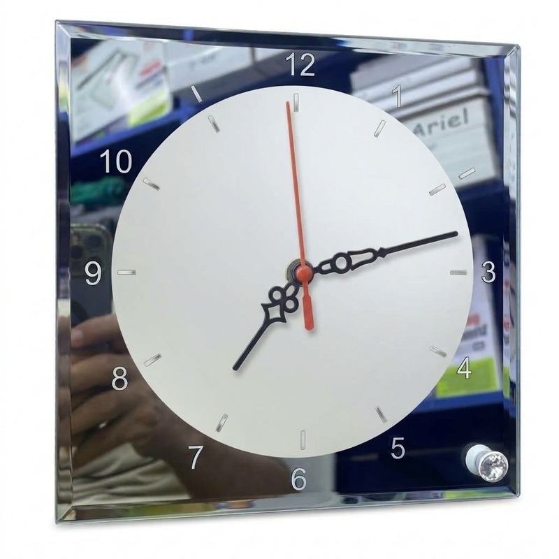 Glass Sublimation Blank Clock,20x20 cm