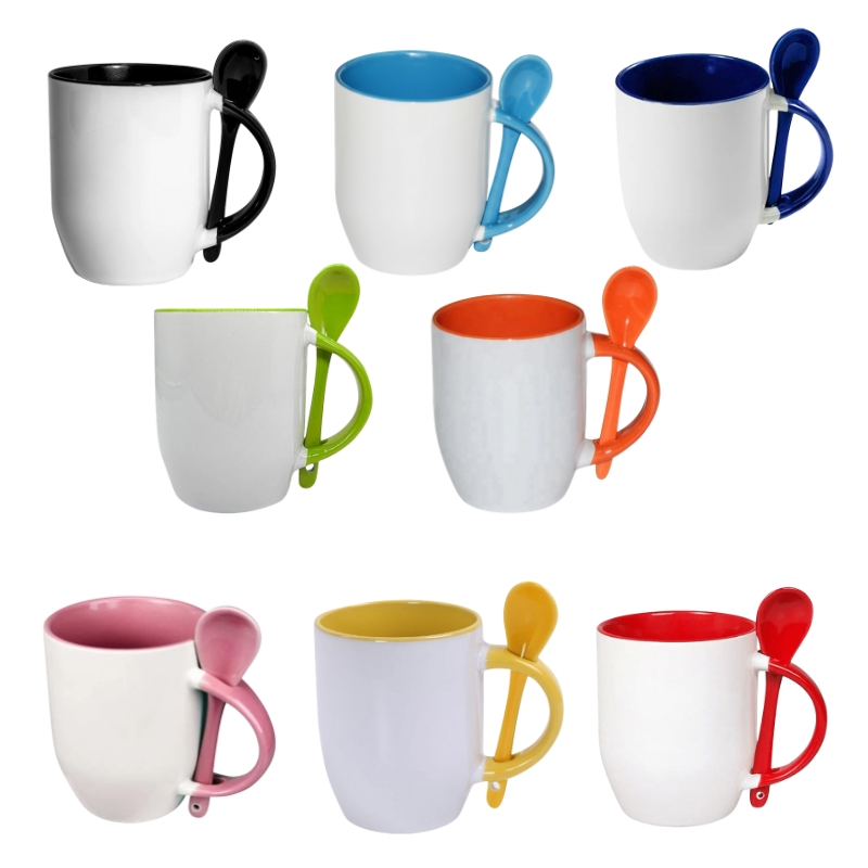 12oz Sublimation Ceramic Mug with Spoon