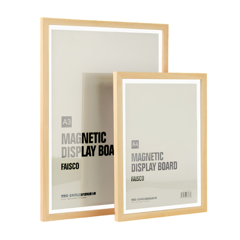 A4 Magnetic Display Board with Natural Wood Frame