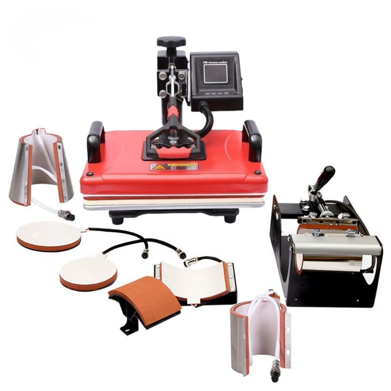7 in 1 Combo Digital Heat Press Machine 12x15 Inch, 360° Swing Away Digital Sublimation Heat Transfer Printer for T Shirts/ Mugs/ Caps/ Hats/ Plates/Phone Cases & Bags.
