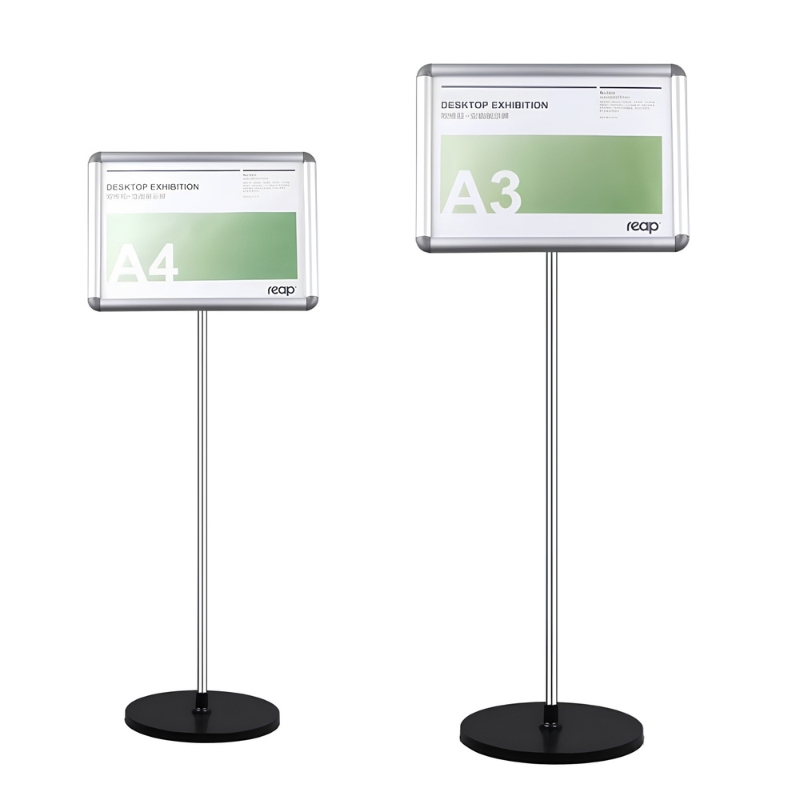Floor Sign Stand with Heavy Duty Base, Aluminum Snap Frame Poster Stand,